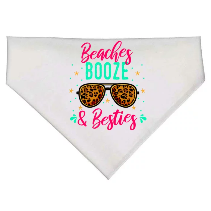 Cute Girls Trip Weekend Vacation Beaches Booze And Besties Gift USA-Made Doggie Bandana