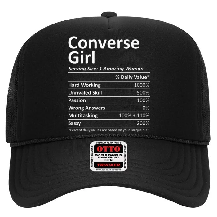 CONVERSE GIRL TX TEXAS Funny City Home Roots USA Gift High Crown Mesh Trucker Hat