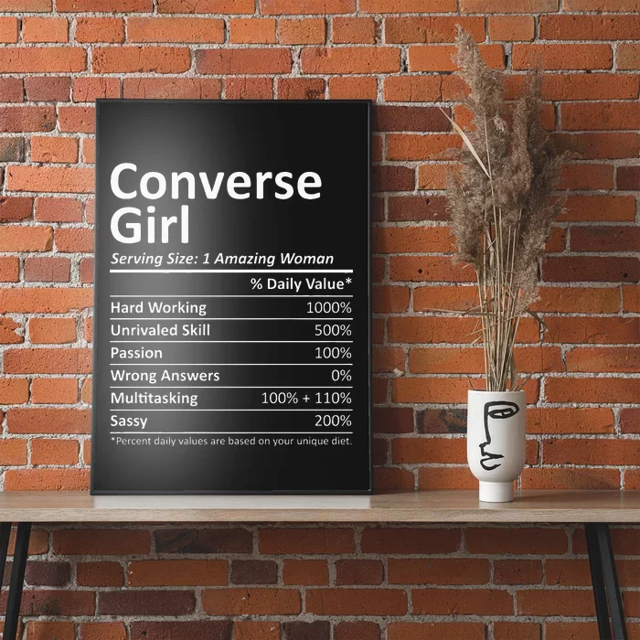 CONVERSE GIRL TX TEXAS Funny City Home Roots USA Gift Poster