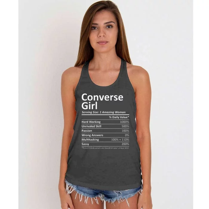 CONVERSE GIRL TX TEXAS Funny City Home Roots USA Gift Women's Knotted Racerback Tank