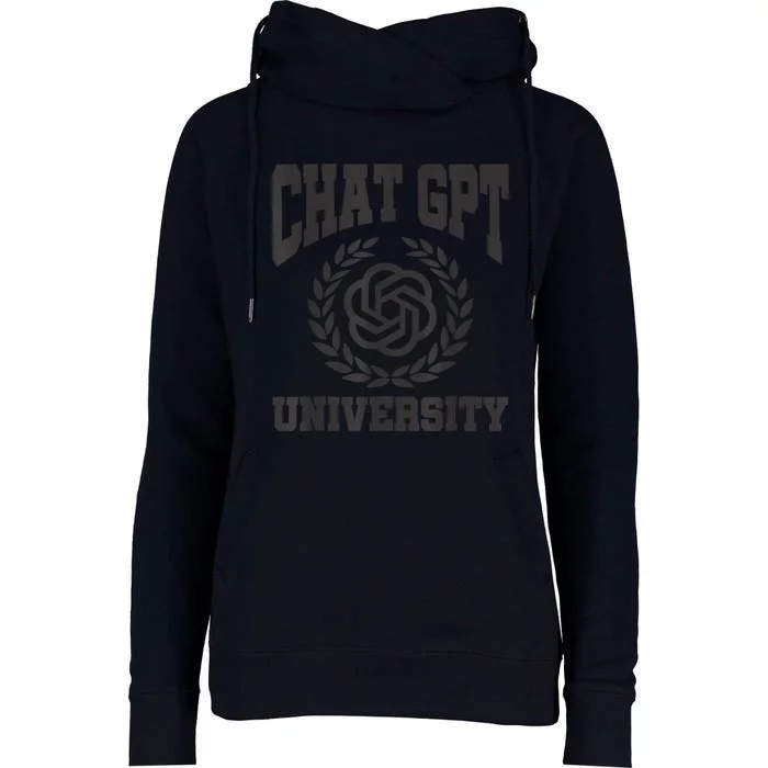 Chat G.P.T University AI Trending Womens Funnel Neck Pullover Hood