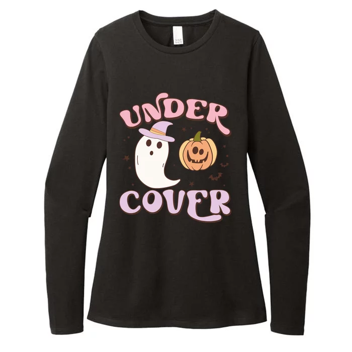 Cute Ghost Under Cover Pumpkin Halloween Retro Womens CVC Long Sleeve Shirt