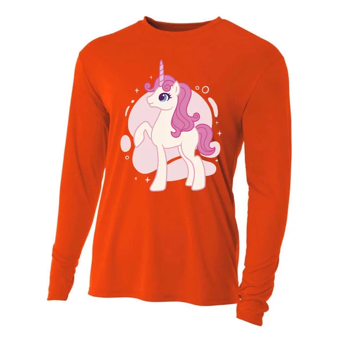 Cute Girly Unicorn Cooling Performance Long Sleeve Crew