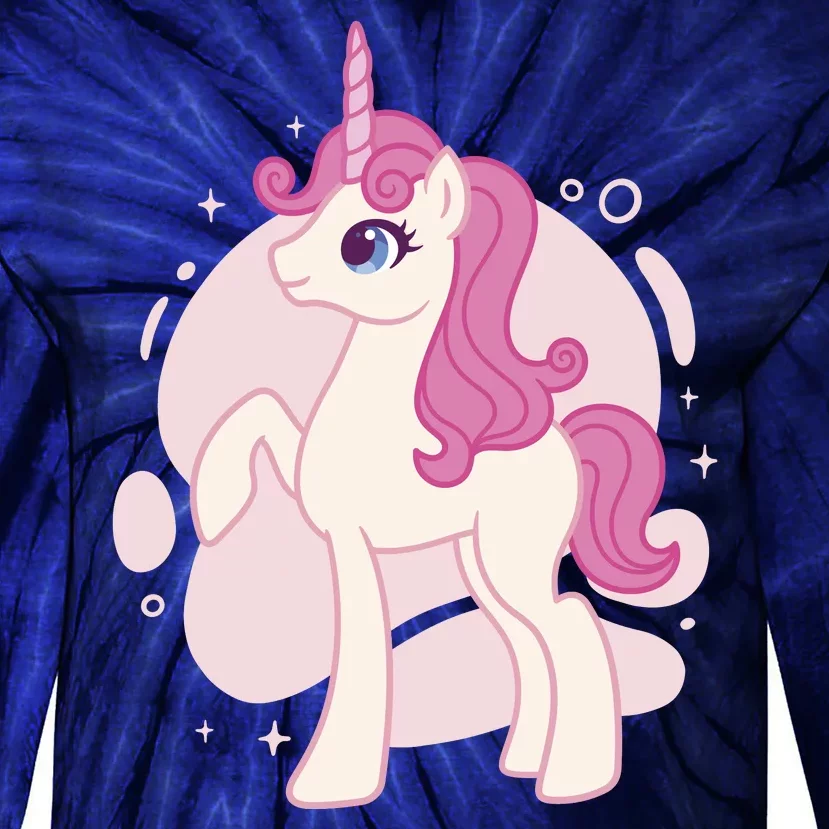 Cute Girly Unicorn Tie-Dye Long Sleeve Shirt