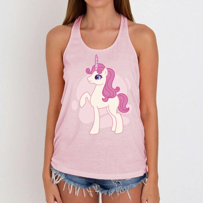 Cute Girly Unicorn Women's Knotted Racerback Tank