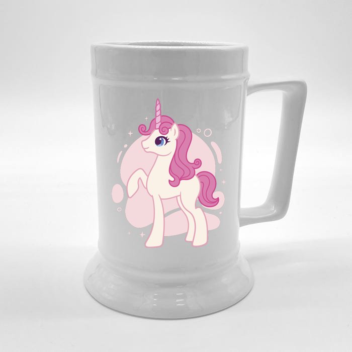 Cute Girly Unicorn Front & Back Beer Stein