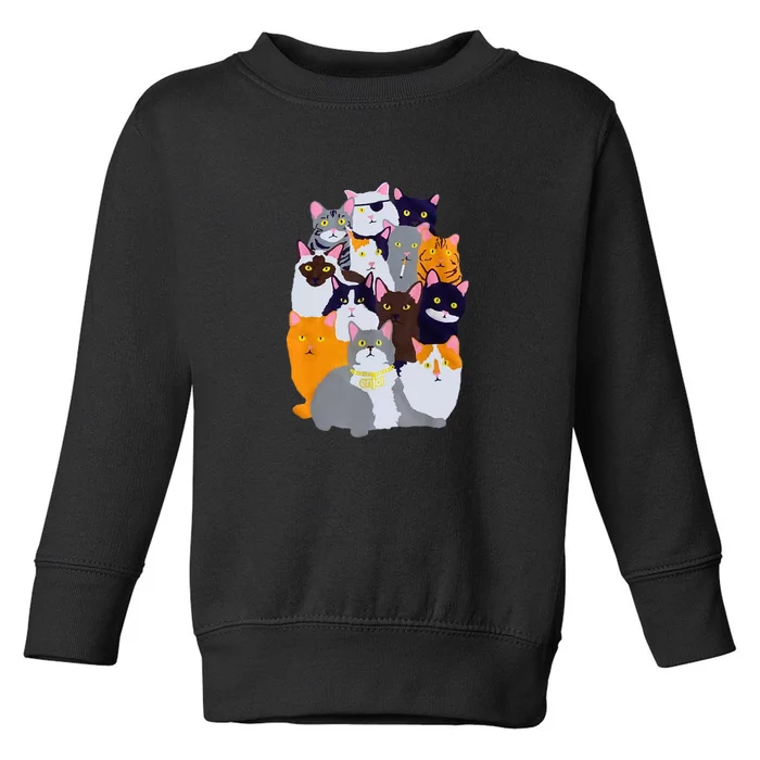 Cat Gang Vintage Cat Lover Toddler Sweatshirt