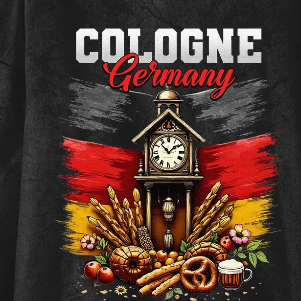 Cologne Germany Vacation Travel Souvenir German Flag Hooded Wearable Blanket