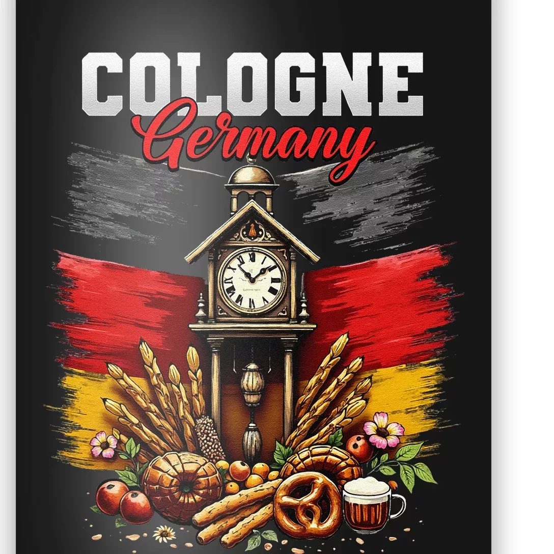 Cologne Germany Vacation Travel Souvenir German Flag Poster