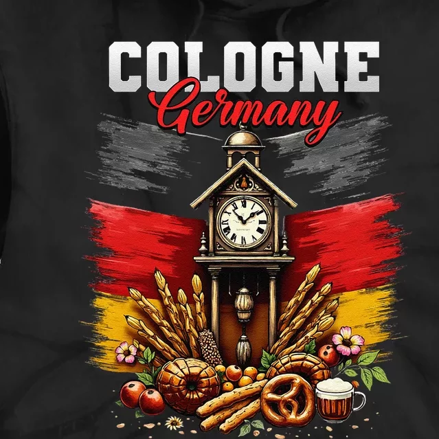 Cologne Germany Vacation Travel Souvenir German Flag Tie Dye Hoodie