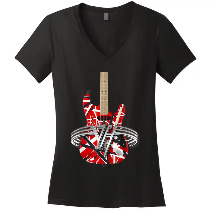 Classic Guitar Vintage Tee 1960s Outfits Women's V-Neck T-Shirt