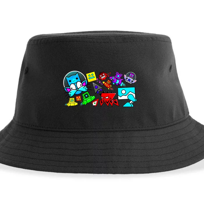 Cute Geometry Video Game Funny Graphic Birthday Gifts Sustainable Bucket Hat