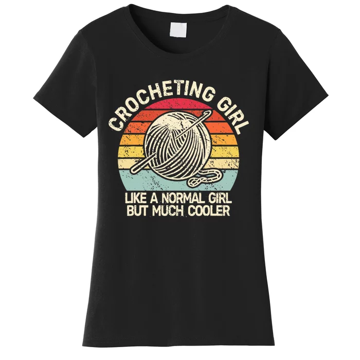 Crocheting Girl Vintage Crocheter Funny For Crochet Women's T-Shirt