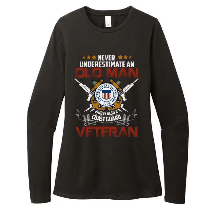 Coast Guard Veteran Never Underestimate Veteran's Day Womens CVC Long Sleeve Shirt