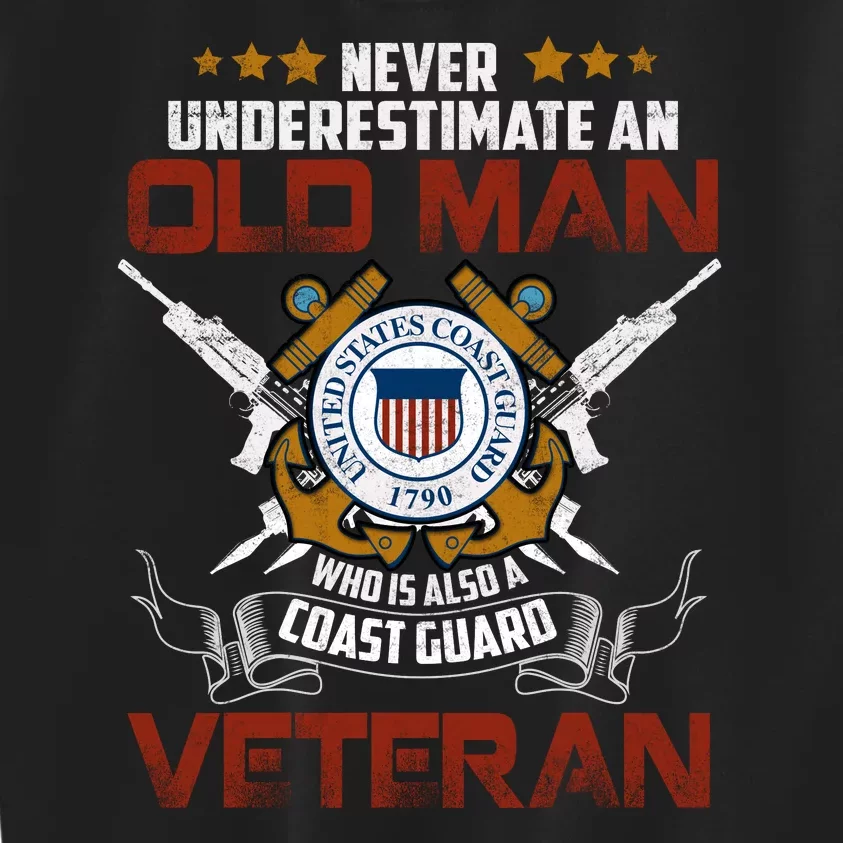 Coast Guard Veteran Never Underestimate Veteran's Day Kids Sweatshirt