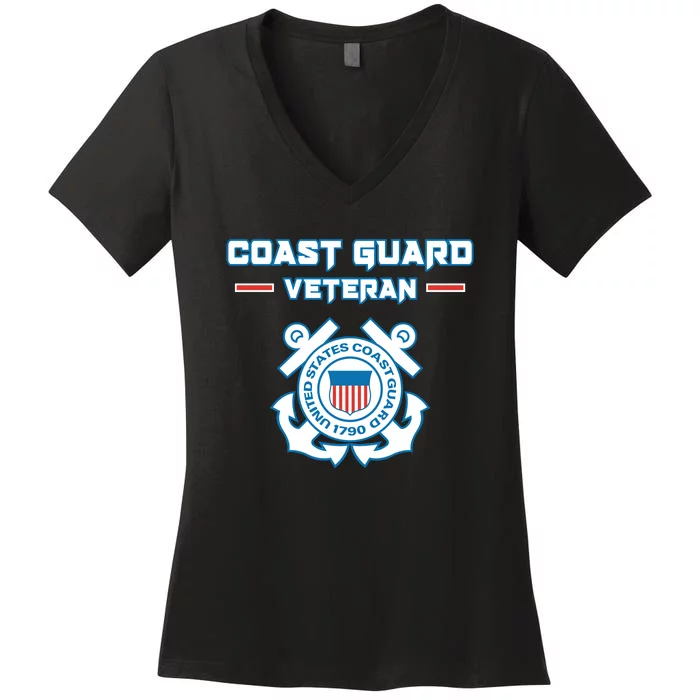 Coast Guard Veteran USCG Veterans Women's V-Neck T-Shirt