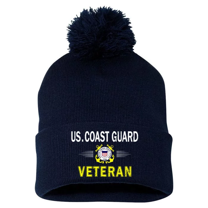 Coast Guard Veterans Day GiftUS Coast Guard Veteran Pride Pom Pom 12in Knit Beanie