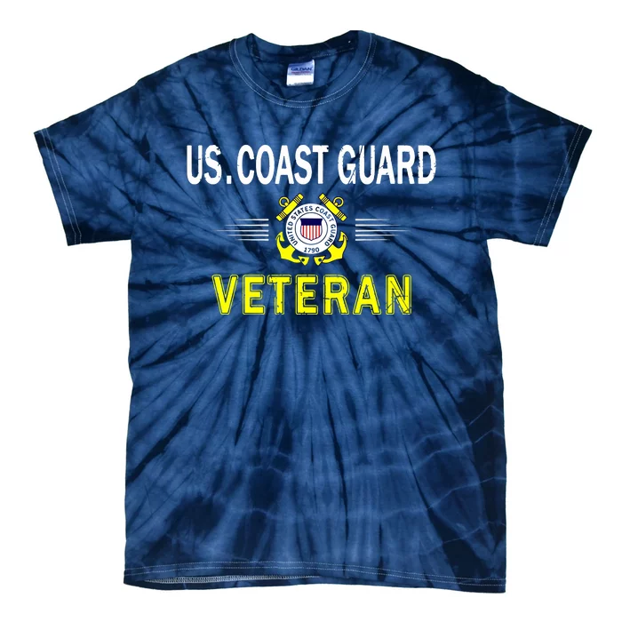 Coast Guard Veterans Day GiftUS Coast Guard Veteran Pride Tie-Dye T-Shirt