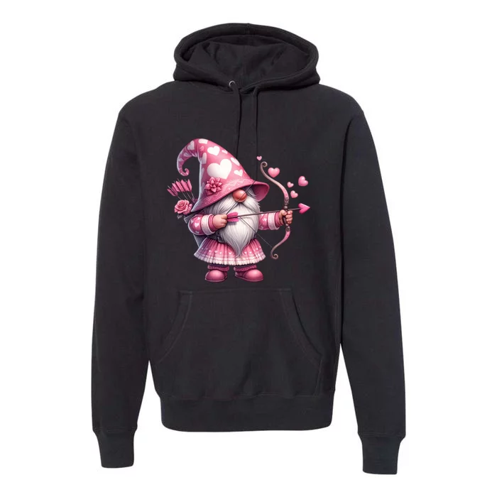 Cute Gnome Valentines Day Heart Gnome Valentine Premium Hoodie