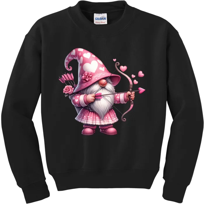 Cute Gnome Valentines Day Heart Gnome Valentine Kids Sweatshirt