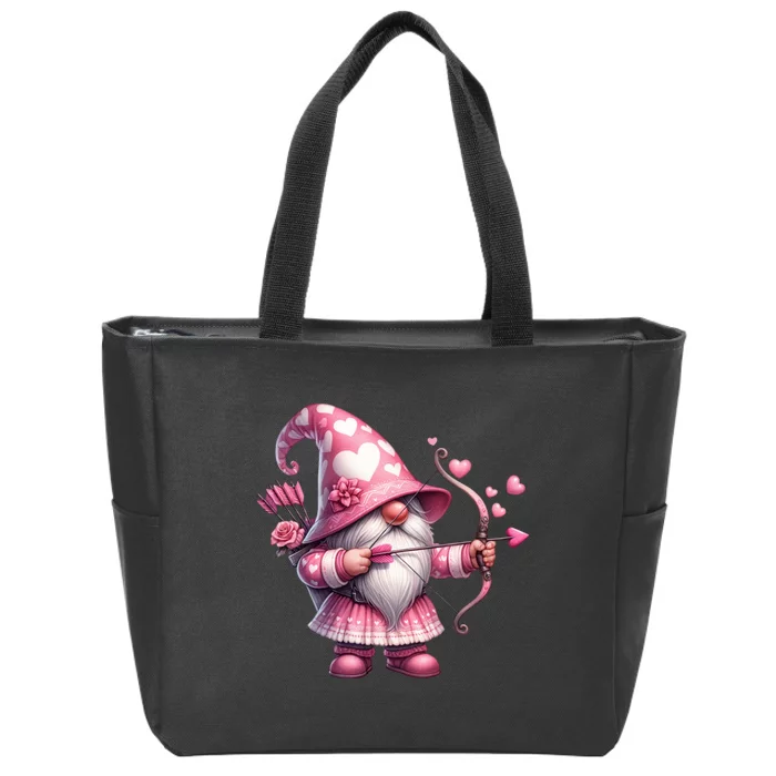 Cute Gnome Valentines Day Heart Gnome Valentine Zip Tote Bag