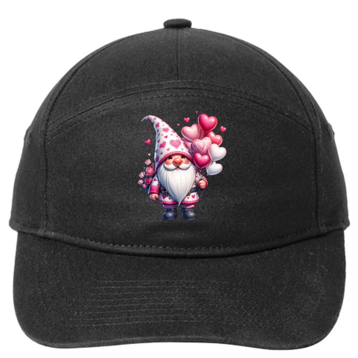 Cute Gnome Valentines Day Heart Gnome Valentine 7-Panel Snapback Hat