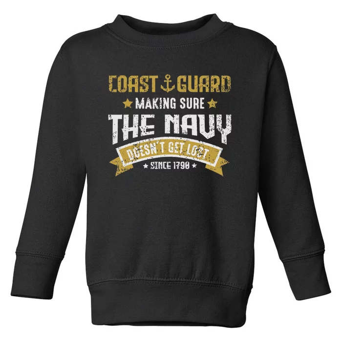 Coast Guard Veteran Uscg Patriotic Vintage Veterans Day Toddler Sweatshirt