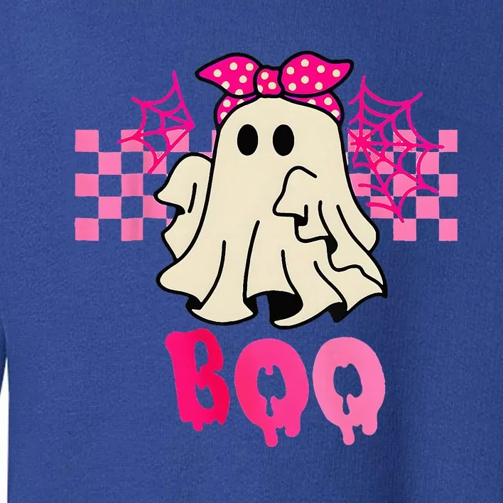 Cute Ghost with Bow Boo Halloween Toddler Sweatshirt