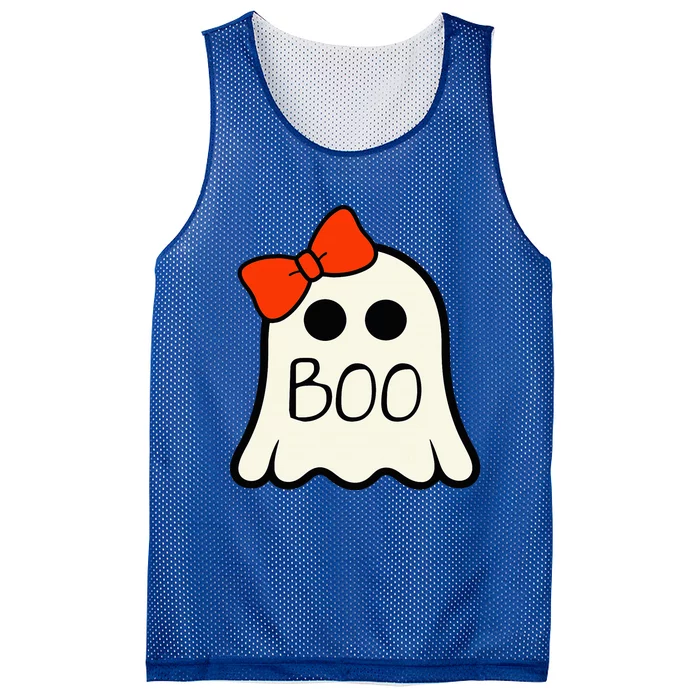 Cute Ghost With Bow Boo Halloween Mesh Reversible Basketball Jersey Tank