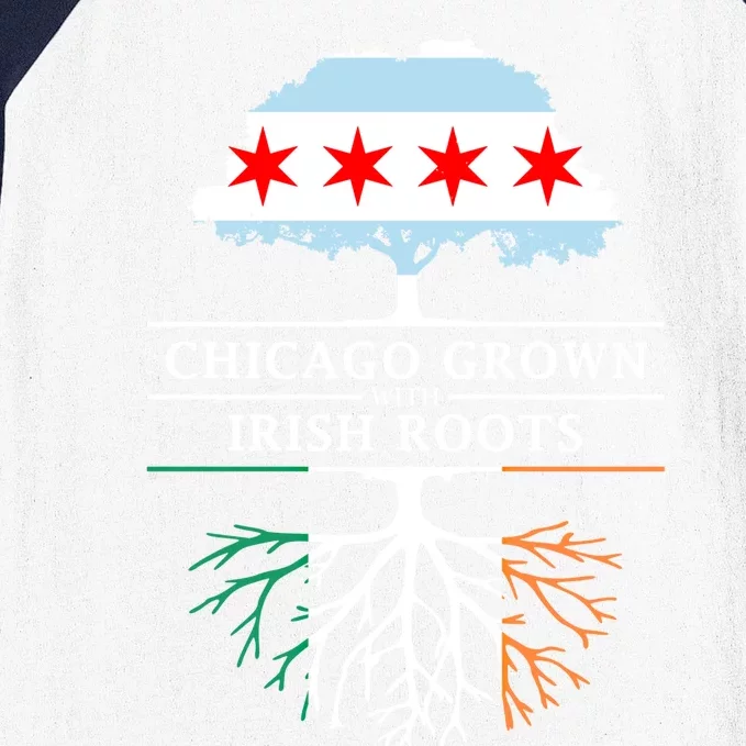 Chicago Grown With Irish Roots Gift Ireland Gift Baseball Sleeve Shirt