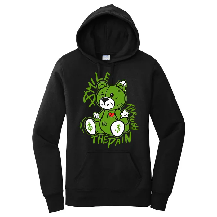 Chlorophyll Green White Color Match Women's Pullover Hoodie