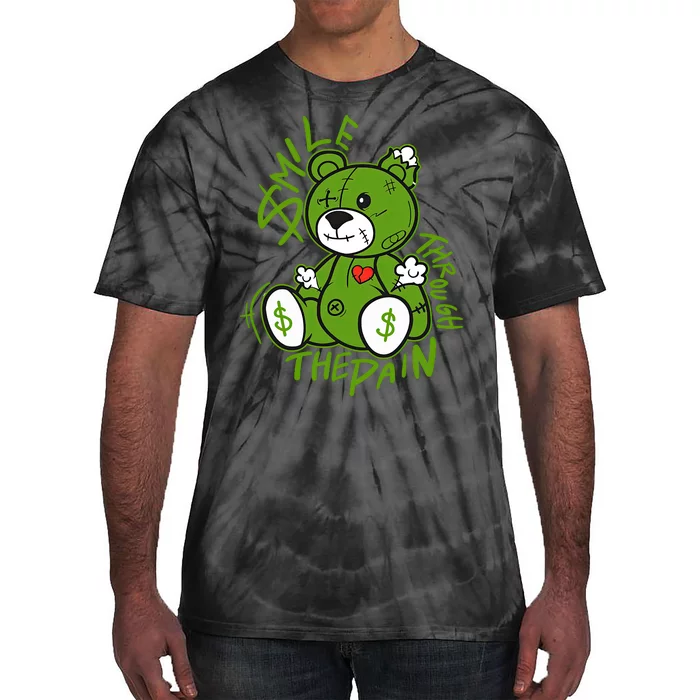 Chlorophyll Green White Color Match Tie-Dye T-Shirt