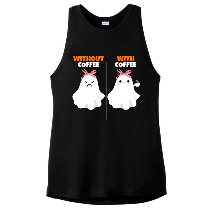 Cute Ghost Without Coffee With Coffee Halloween Cute Gift Ladies Tri-Blend Wicking Tank