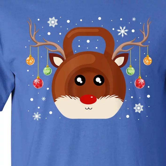 Christmas Gym Workout Reindeer Kettlebell Xmas For Gym Lover Gift Tall T-Shirt