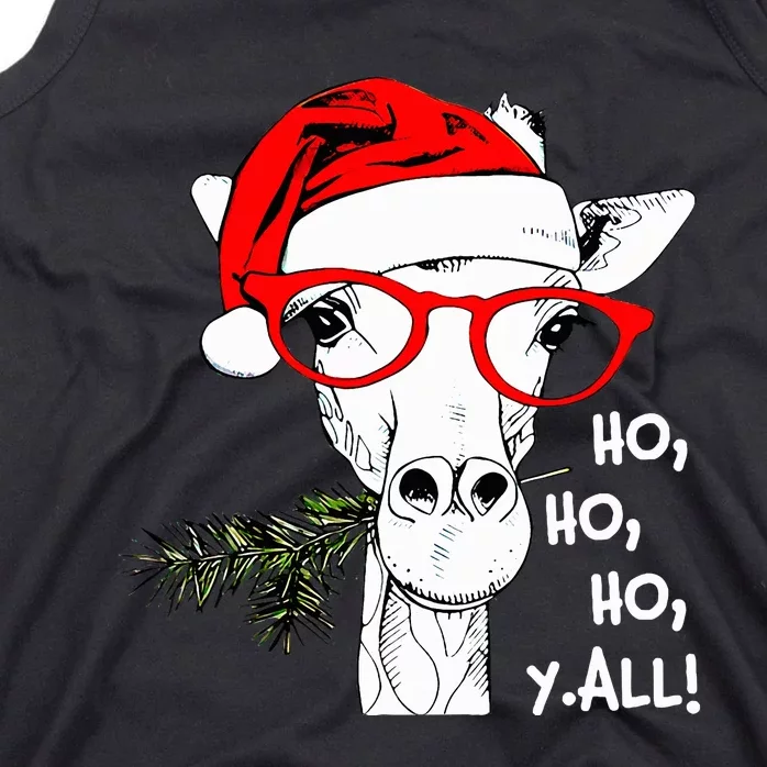 Cute Giraffe With Santa Hat Merry Xmas Giraffe Lover Tank Top