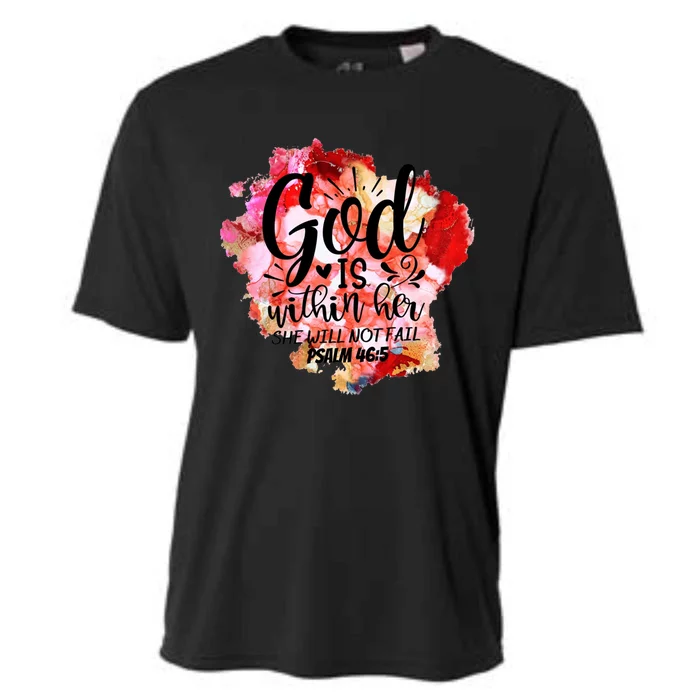 Christian God's Within Her She Will Not Fail Bible Religious Funny Gift Cooling Performance Crew T-Shirt