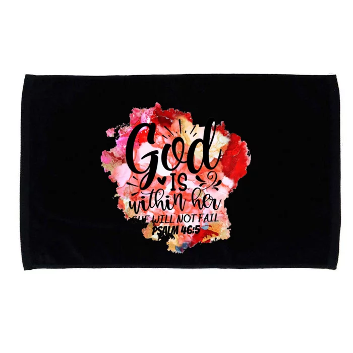 Christian God's Within Her She Will Not Fail Bible Religious Funny Gift Microfiber Hand Towel