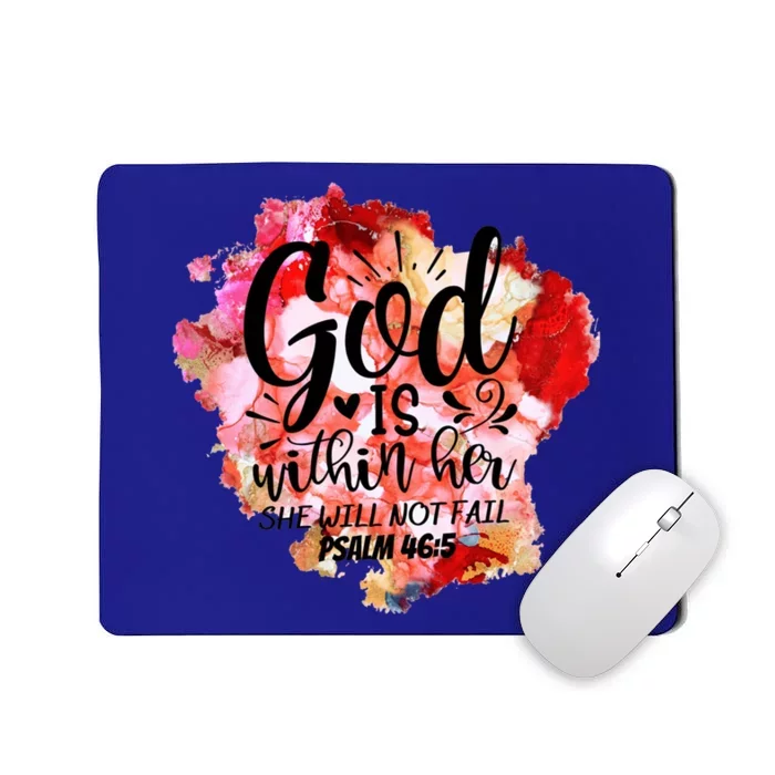 Christian God's Within Her She Will Not Fail Bible Religious Funny Gift Mousepad