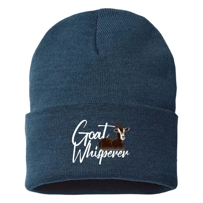 Cute Goat Whisperer Design For Men Women Goat Farmer Lover Sustainable Knit Beanie