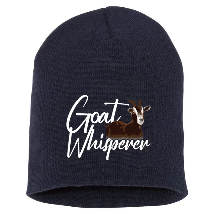 Cute Goat Whisperer Design For Men Women Goat Farmer Lover Short Acrylic Beanie