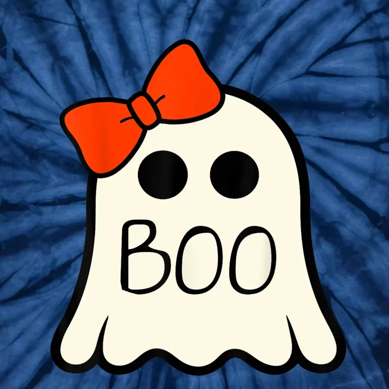 Cute Ghost With Bow Boo Halloween For Girls Tie-Dye T-Shirt