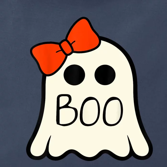 Cute Ghost With Bow Boo Halloween For Girls Zip Tote Bag