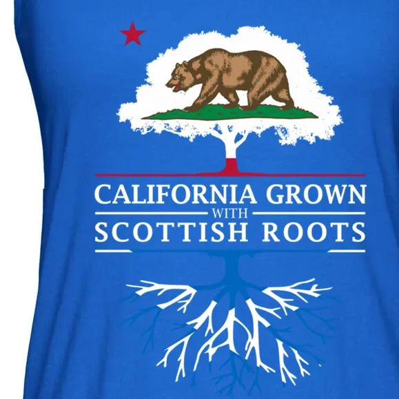 California Grown With Scottish Roots Funny Gift Scotland Gift Ladies Essential Flowy Tank