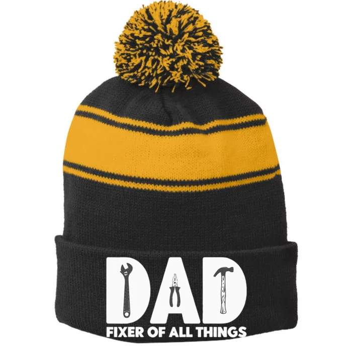 Contractor Gift Woodworking Tools Carpenter Woodworker Dad Stripe Pom Pom Beanie