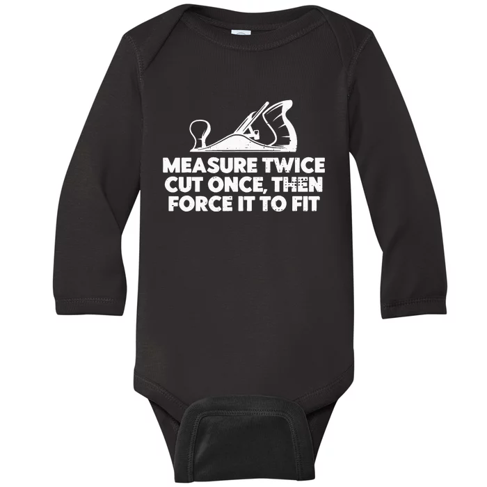 Contractor Gift Woodworking Tools Worker Humor Carpenter Baby Long Sleeve Bodysuit