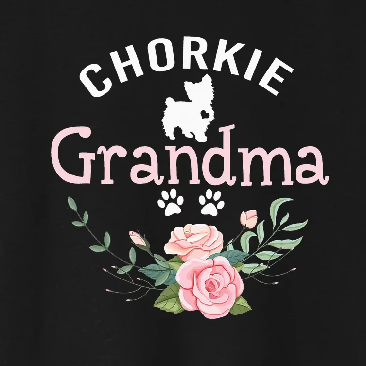 Chorkie Grandma Wo Chorkie Dog Lovers Christmas Women's Crop Top Tee