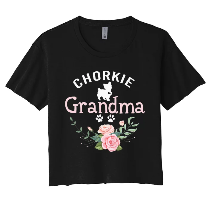 Chorkie Grandma Wo Chorkie Dog Lovers Christmas Women's Crop Top Tee