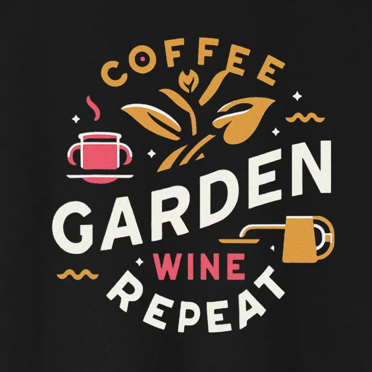 Coffee Garden Wine Repeat Women's Crop Top Tee