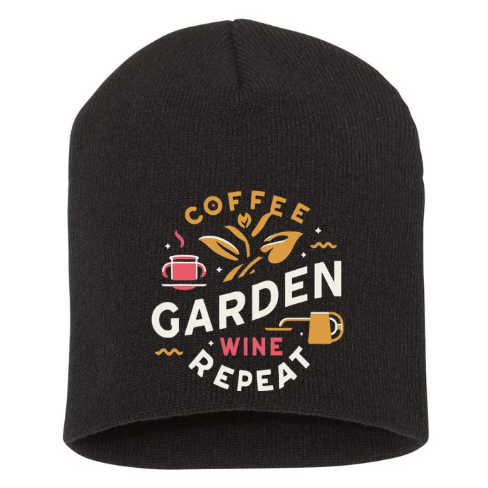 Coffee Garden Wine Repeat Short Acrylic Beanie