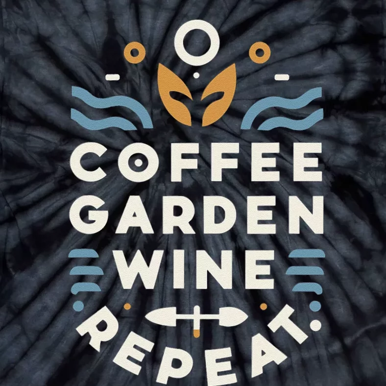 Coffee Garden Wine Repeat Tie-Dye T-Shirt